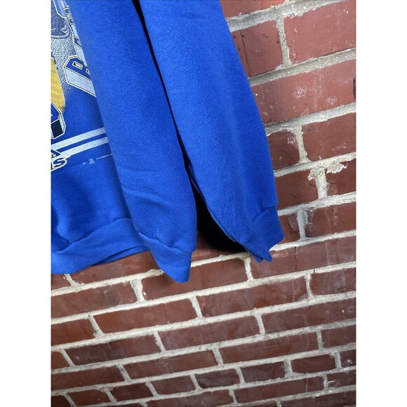 Vintage 90s 1999 Mens Blue St. Louis Rams Kurt Warner NFL Crewneck Adult Large - Picture 3 of 6